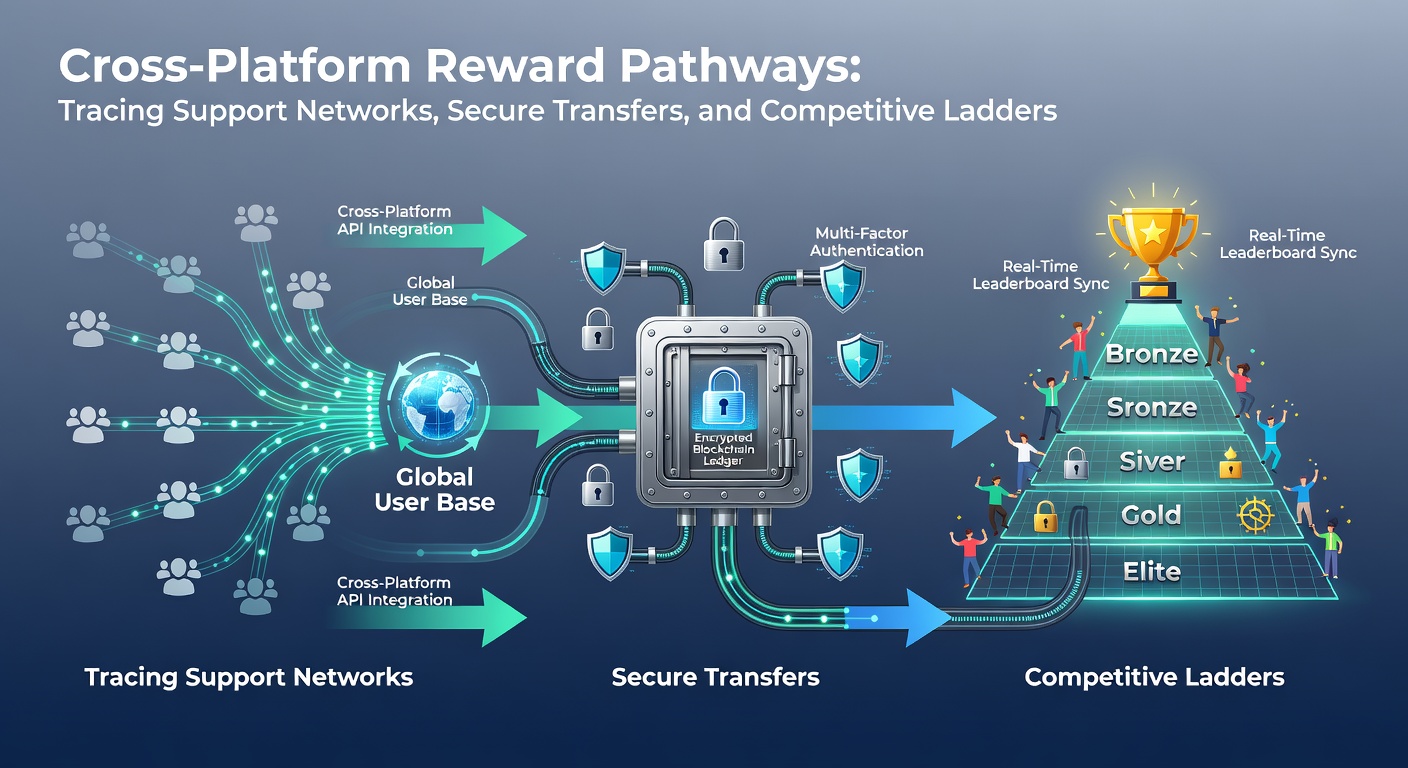 Secure data transfer visualization in mobile gaming with competitive ladders and reward icons