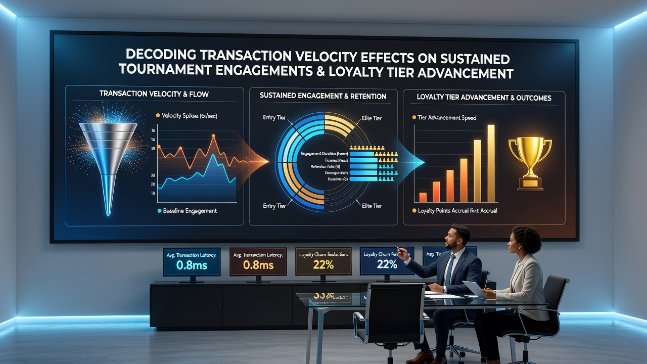 Mobile screen showing loyalty tier progress bars advancing during live tournament rounds with integrated payment status indicators