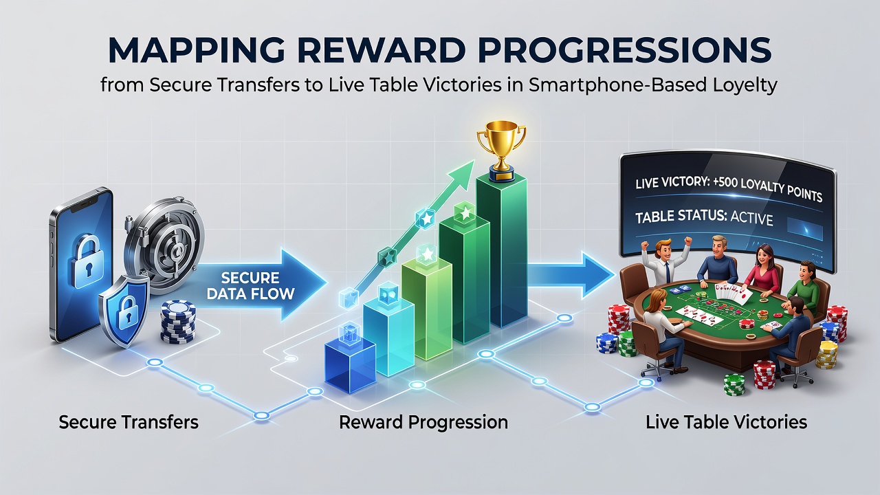 Live dealer table interface on a smartphone showing reward progression indicators and victory notifications